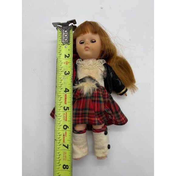 Vintage Scottish Girl in Kilt 7 1/2" Doll with Sleepy Eyes and Blond Hair - Picture 6 of 8
